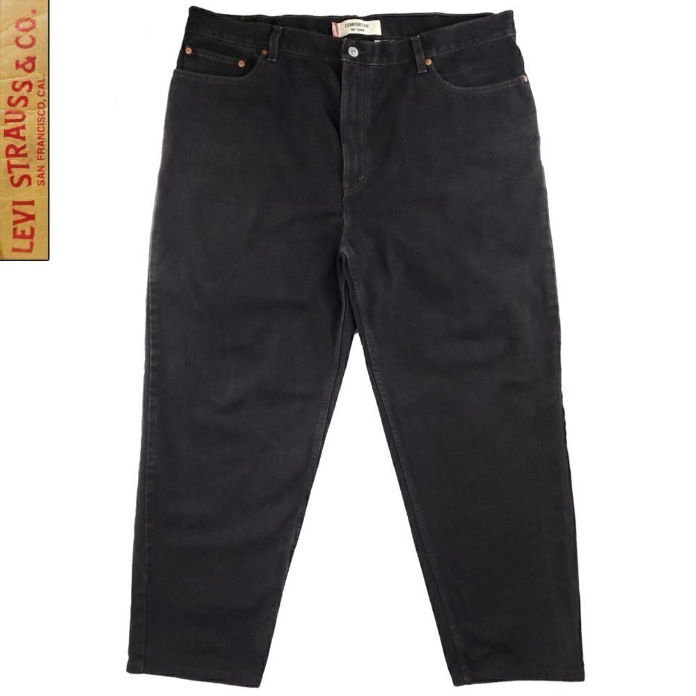 Levi's 560 Comfort Fit Jeans Black Denim Men's "42x32" Actual 42x30